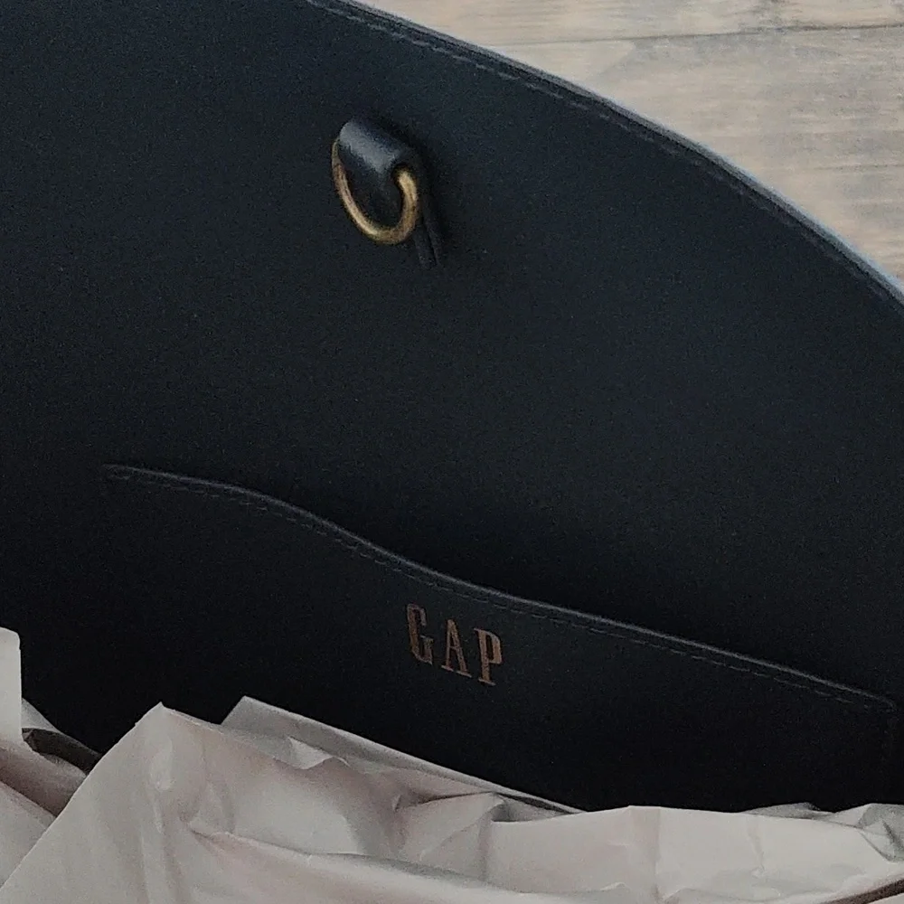 GAP Navy Vegan Suede Bucket Bag